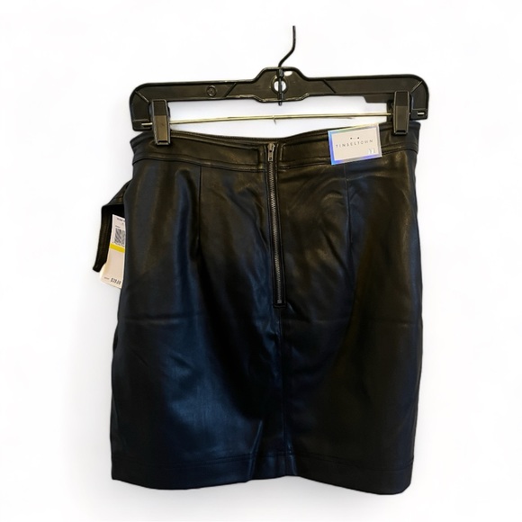 Tinseltown Tie Front Black Vegan Leather Skirt  - Medium - Picture 2 of 2